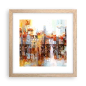 Poster în ramă de stejar deschis - Frumos și sub pod - 30x30 cm