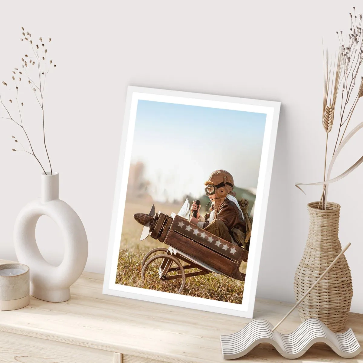 Poster în ramă albă - Porniți spre vis - 30x40 cm