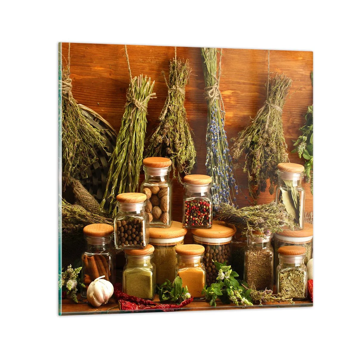 Tablou pe sticlă - Vrăjitorie de bucătărie - 50x50 cm