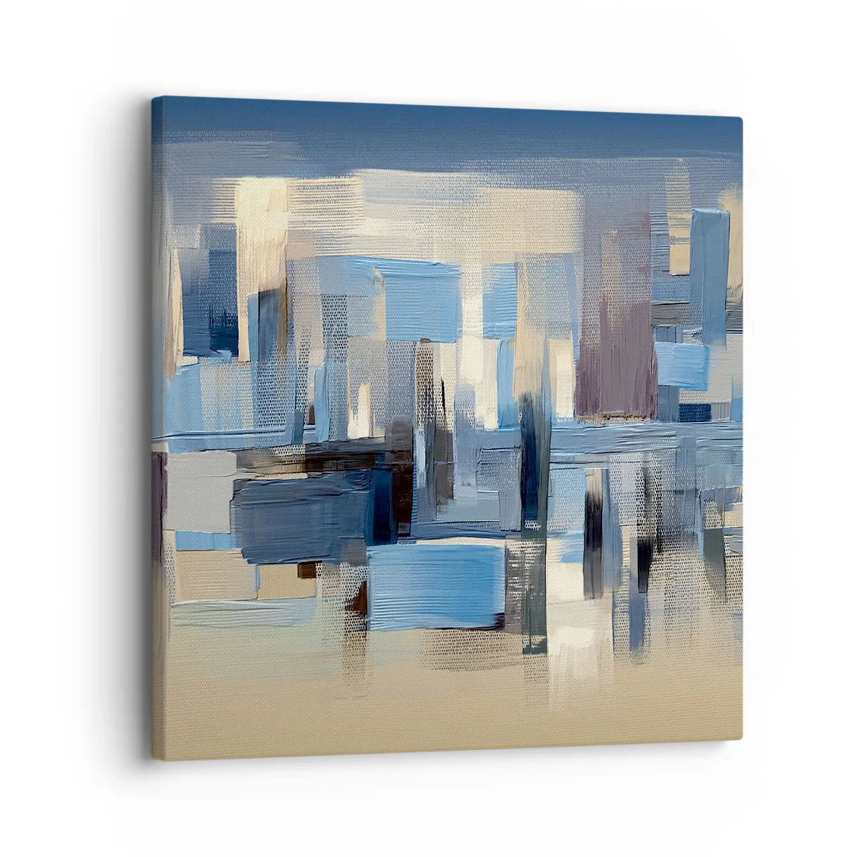 Tablou pe pânză - Construcție albastră - 30x30 cm