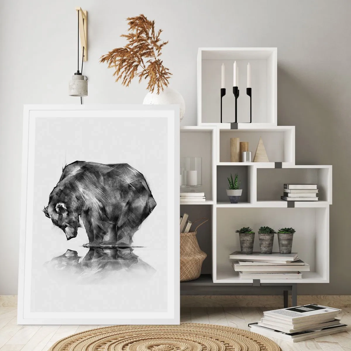 Poster în ramă albă - Mă bucur să văd pe cineva apropiat - 30x40 cm