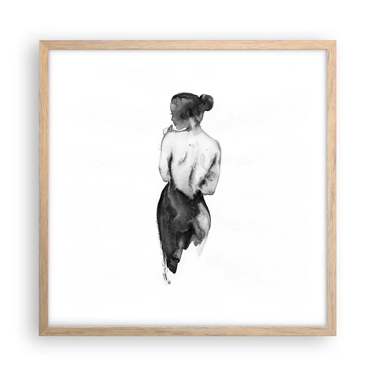 Poster în ramă de stejar deschis - Cu ea lumea dispare - 50x50 cm