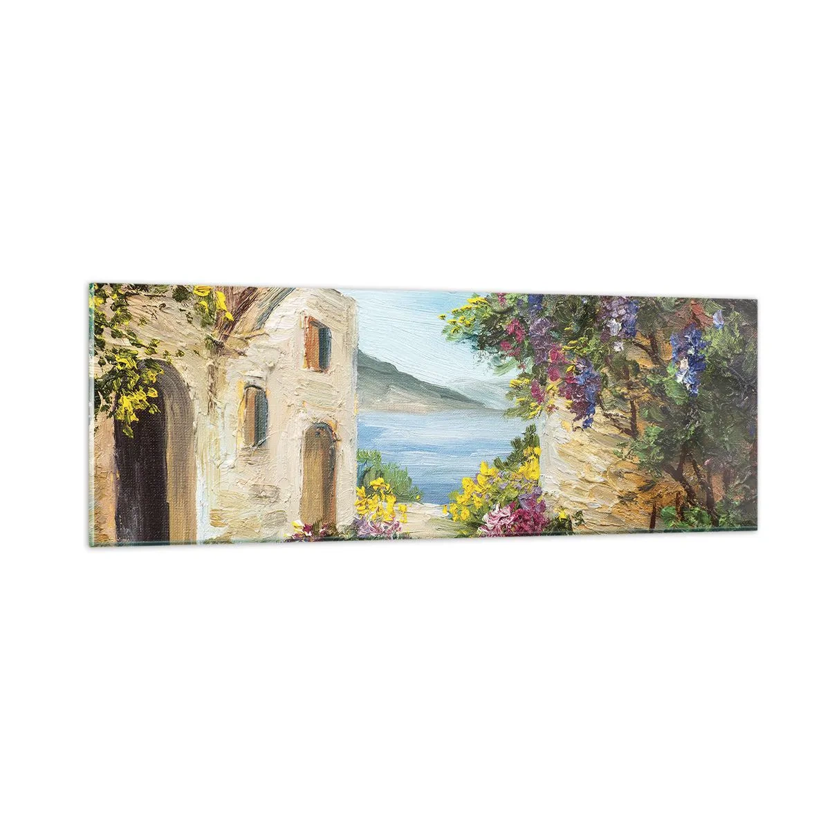 Tablou pe sticlă - Farmecul peisajului de coastă - 90x30 cm