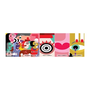 Mostră tapet autocolant Deluxe Sticker - Am venit de la domnul Picasso - Abstracția, Cubism, oameni - 100x30 cm