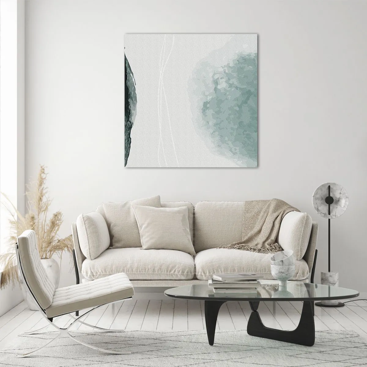 Tablou pe sticlă - Întâlnire cu ceața - 60x60 cm