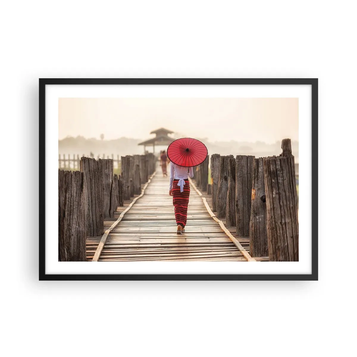 Poster în ramă neagră - Pe podul vechi - 70x50 cm