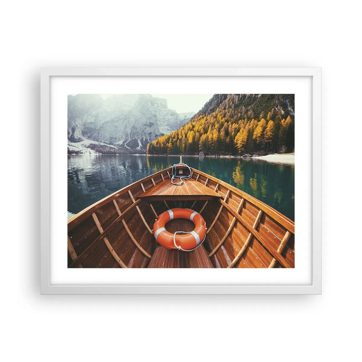 Poster în ramă albă - Excursie pe munte - 50x40 cm