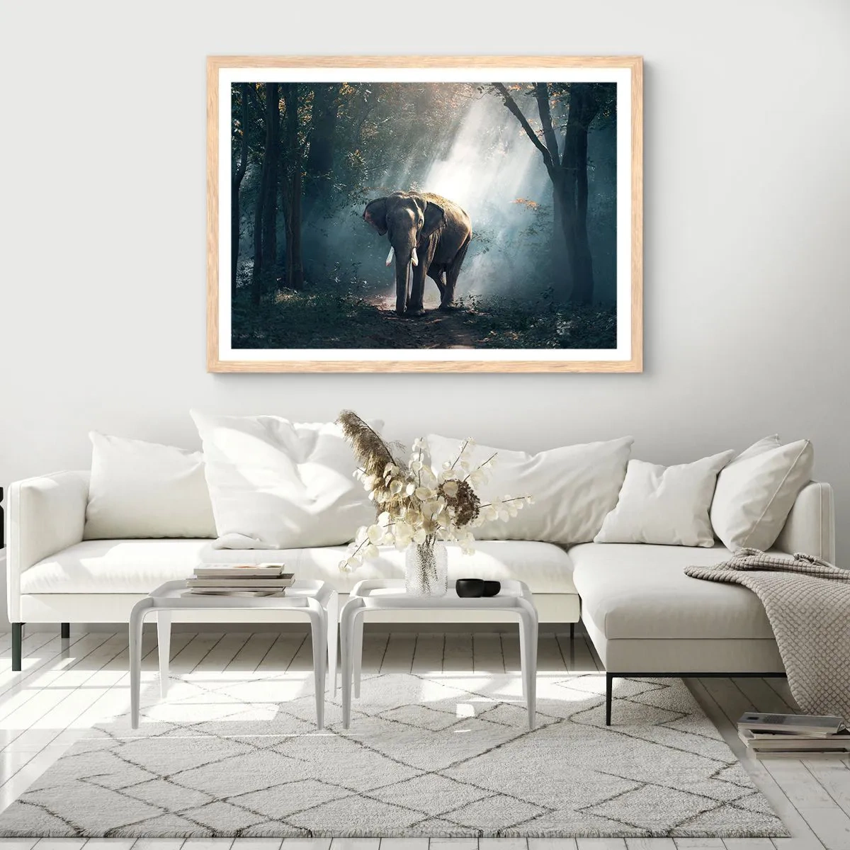 Poster în ramă de stejar deschis - O plimbare liniștită - 100x70 cm