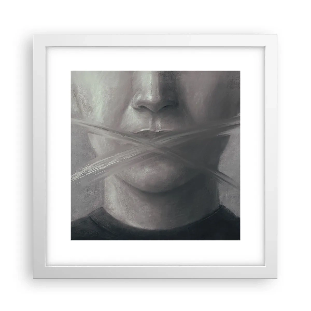 Poster în ramă albă - Nici un cuvânt - 30x30 cm