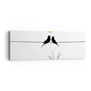 Tablou pe pânză - Seară cu privighetori - 90x30 cm