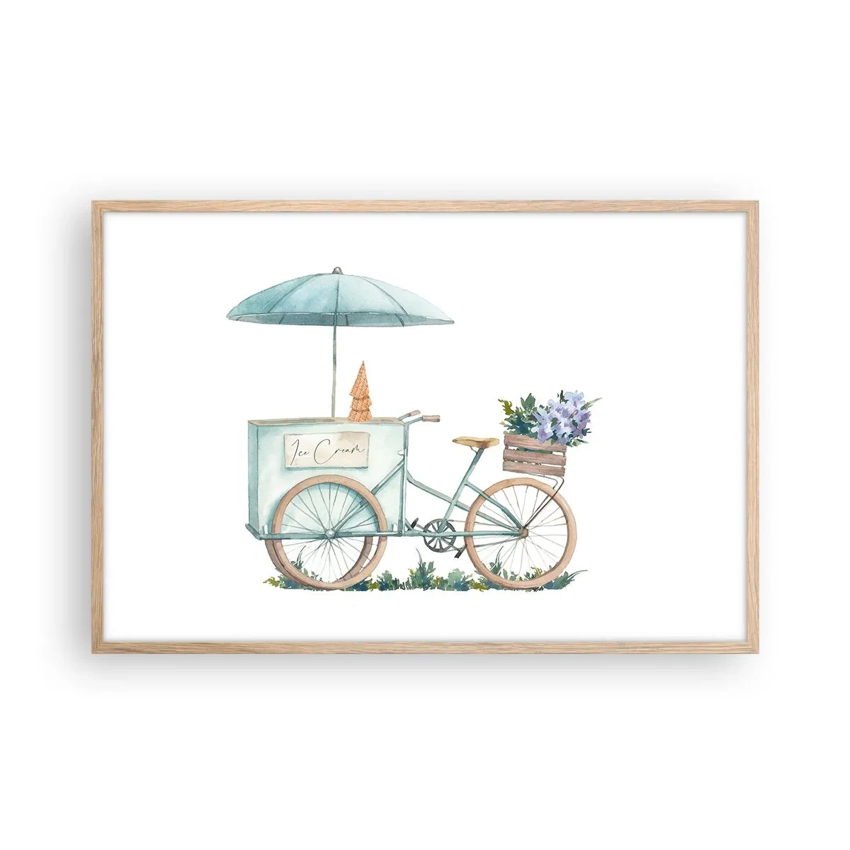 Poster în ramă de stejar deschis - O dulce amintire de vară - 91x61 cm