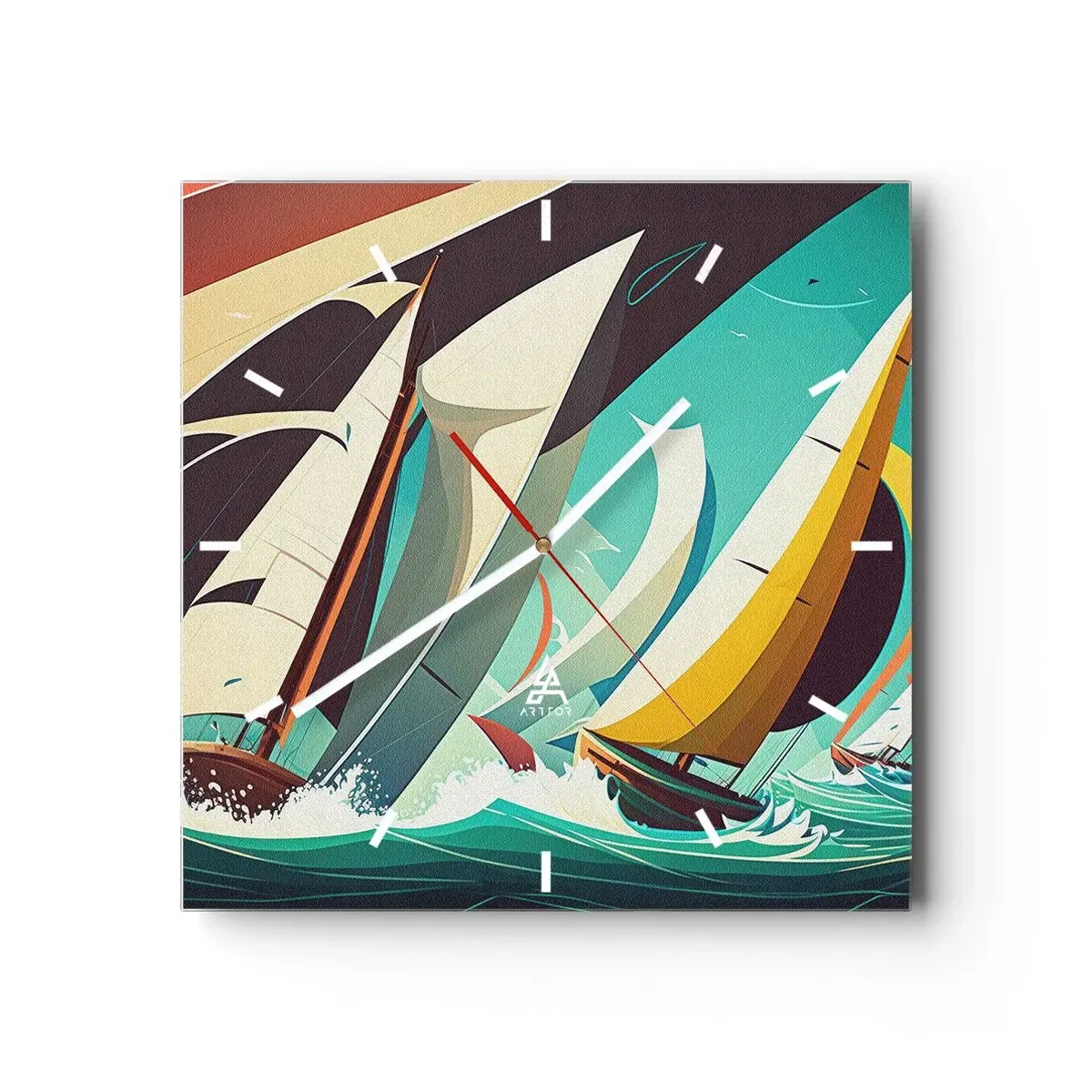 Ceas de perete - Ceas pe sticlă - Voinici și învingători - 40x40 cm