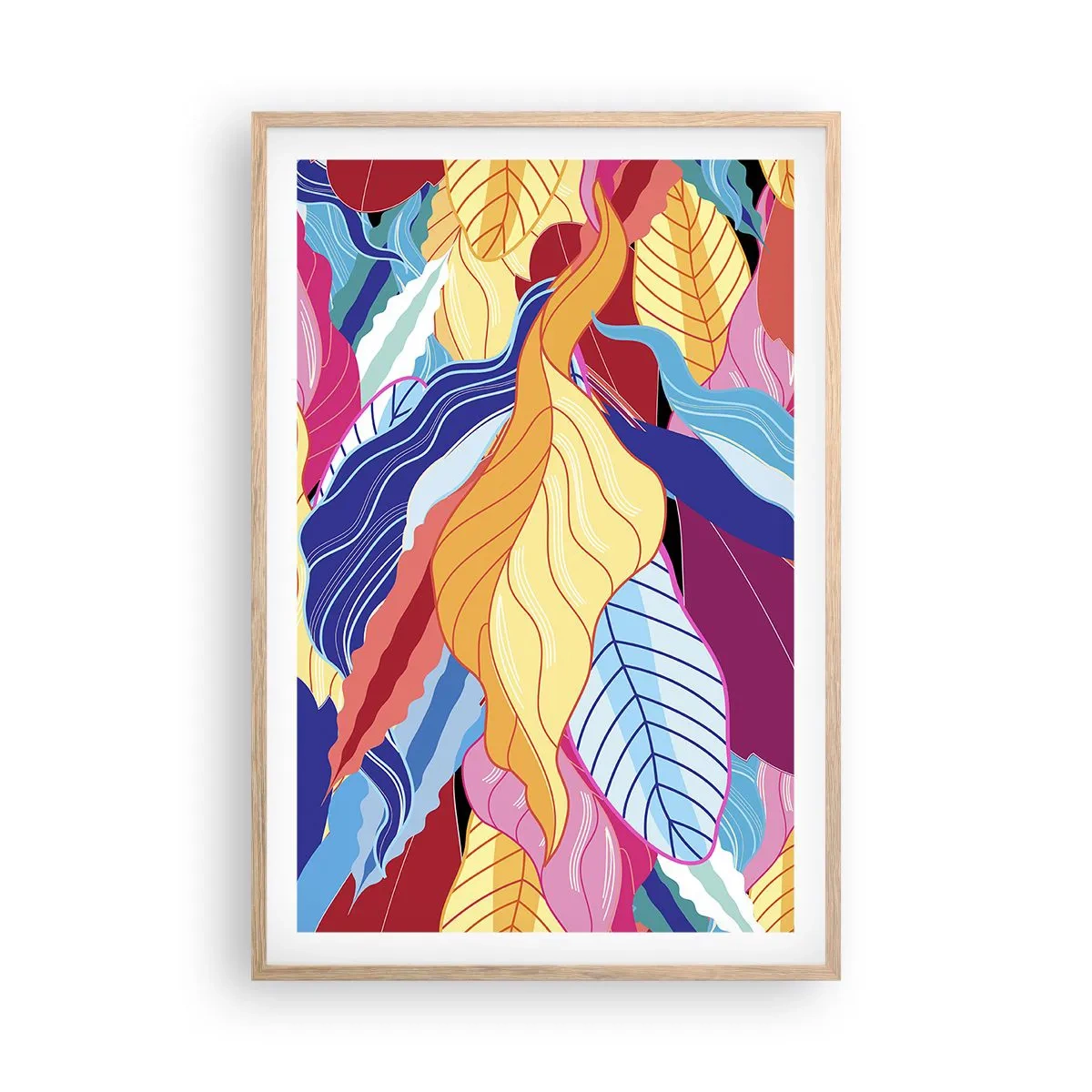 Poster în ramă de stejar deschis - O dezordine colorată - 61x91 cm