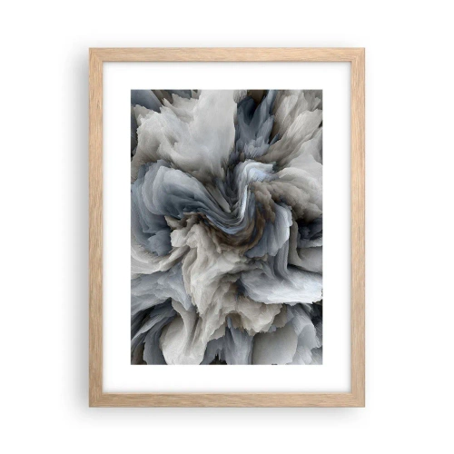 Poster în ramă de stejar deschis - Piatră și floare - 30x40 cm