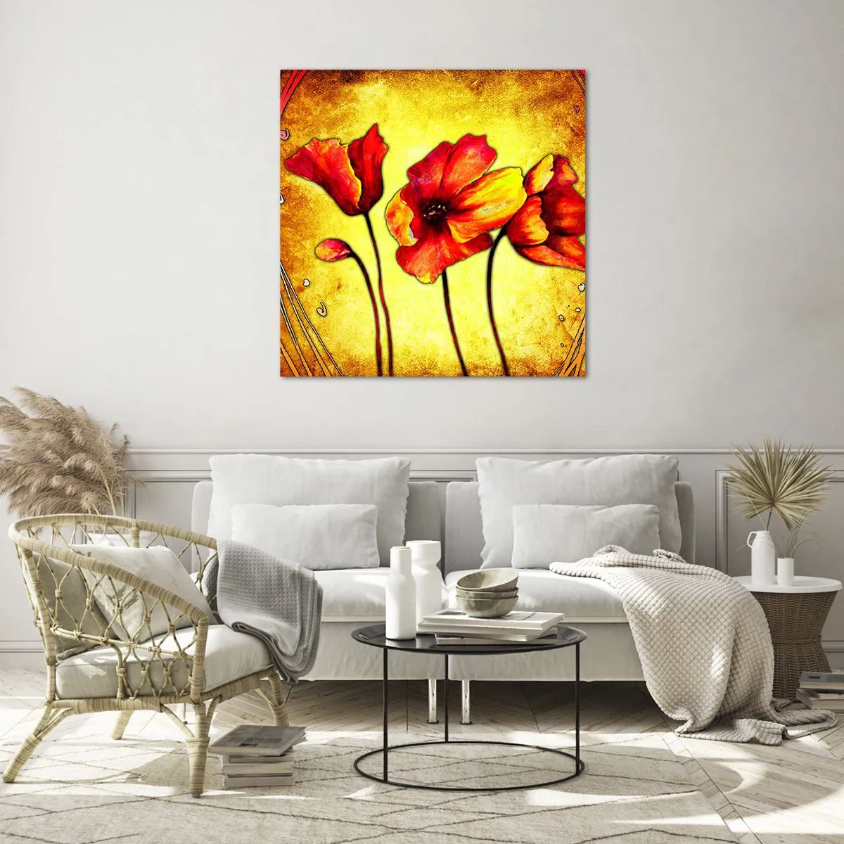 Tablou pe sticlă - În stilul Art Nouveau - 30x30 cm