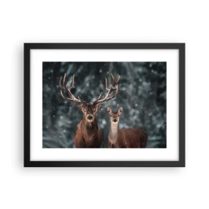 Poster în ramă neagră - Stăpânul pădurii și soția sa - 40x30 cm