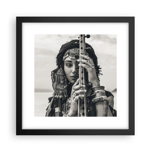 Poster în ramă neagră - Muzica orientală în sine - 30x30 cm