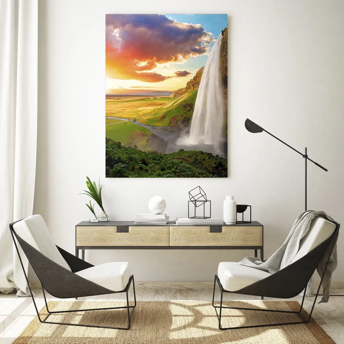 Tablou pe sticlă - Vara plină de Islanda - 70x100 cm