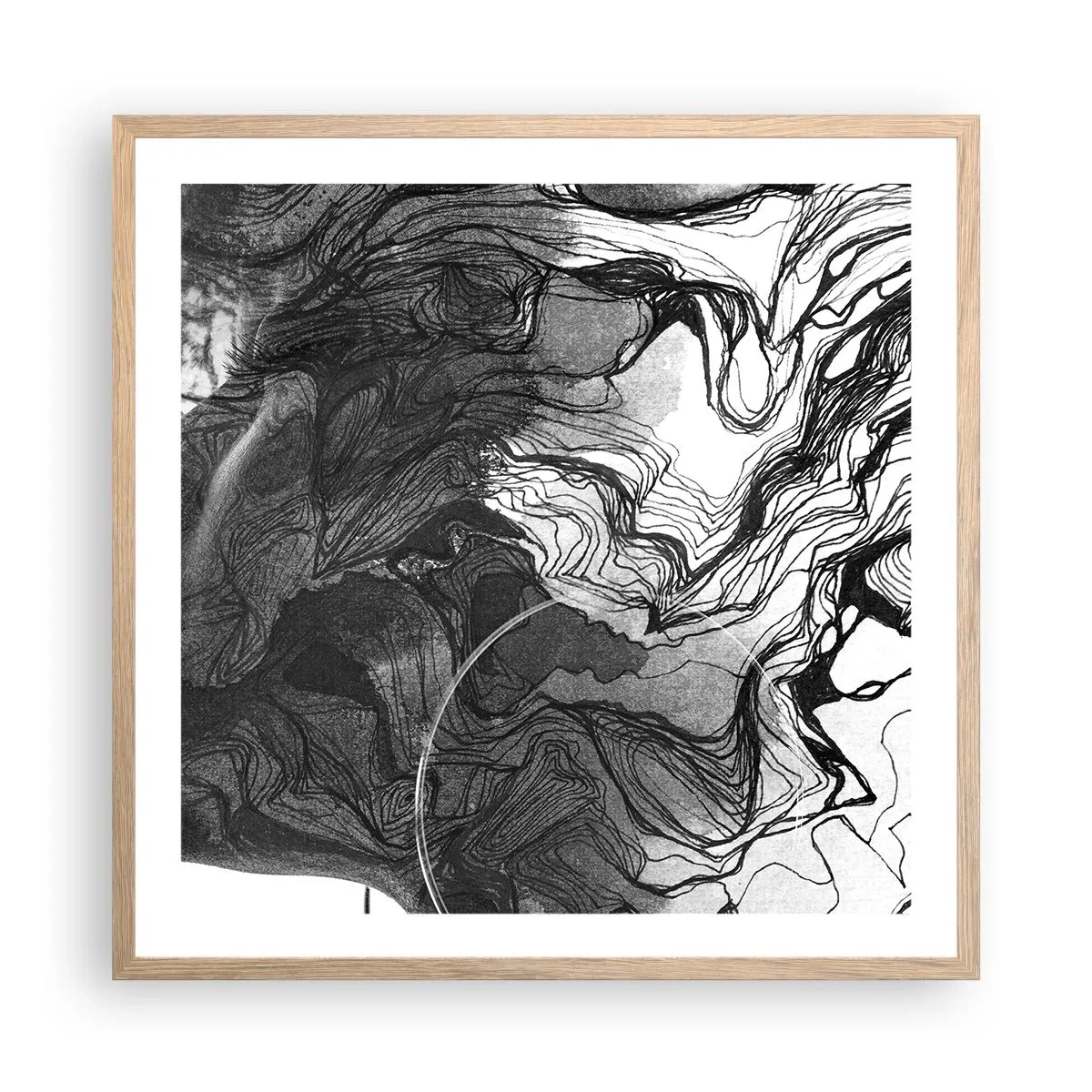 Poster în ramă de stejar deschis - Încurcată în vise - 60x60 cm