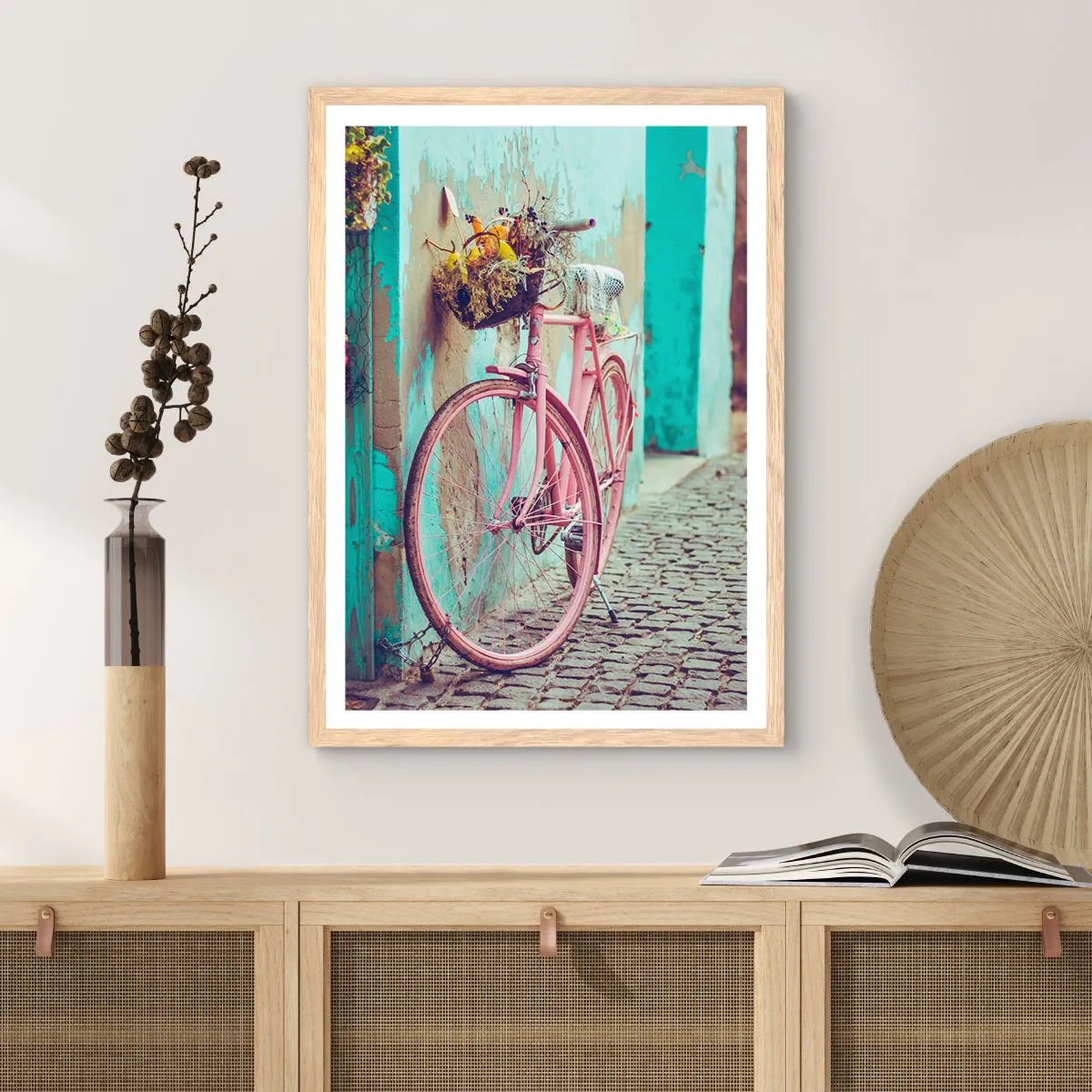 Poster în ramă de stejar deschis - Mă întorc imediat - 40x50 cm