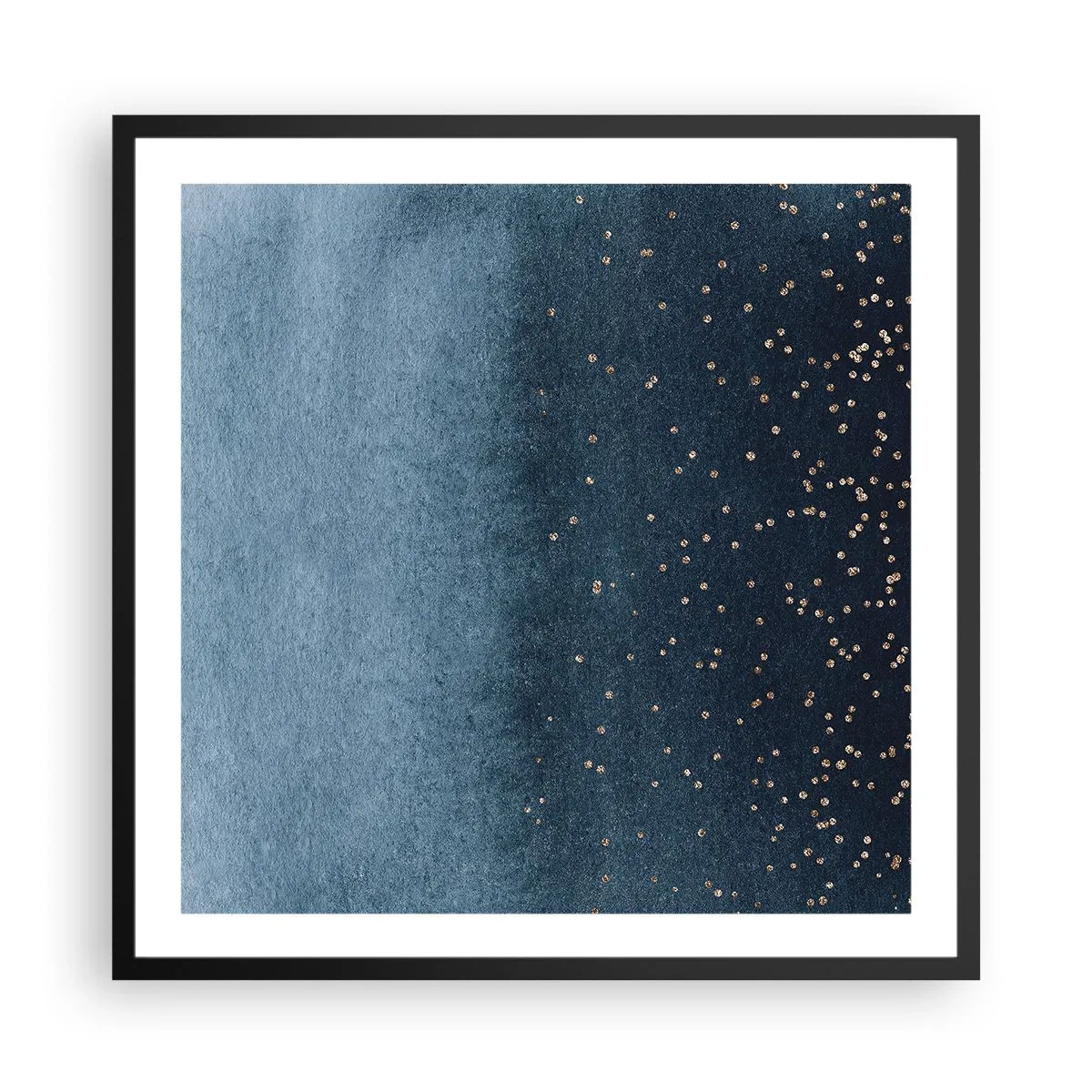 Poster în ramă neagră - Compoziție - faze albastre - 60x60 cm