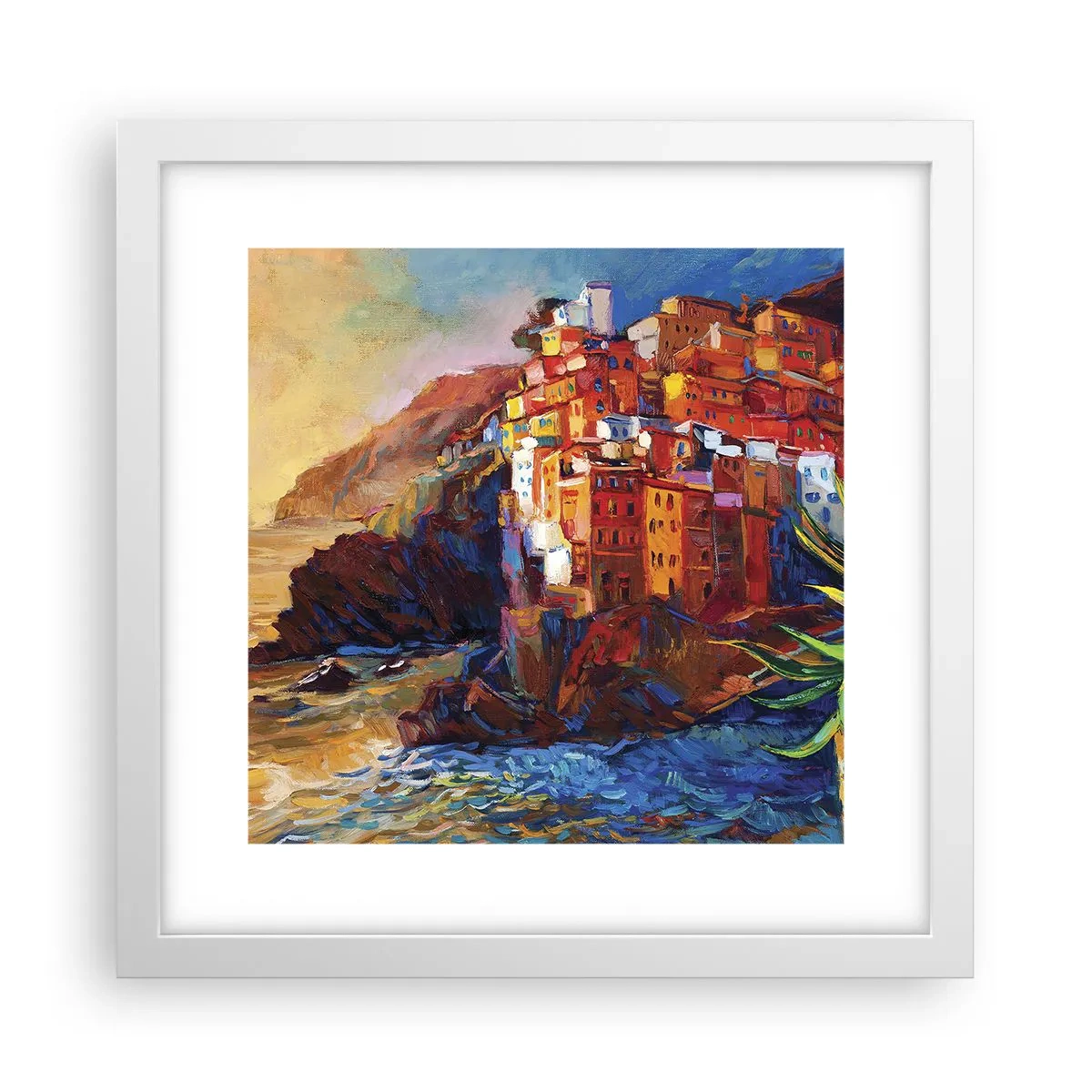Poster în ramă albă - Oraș italian de vis - 30x30 cm