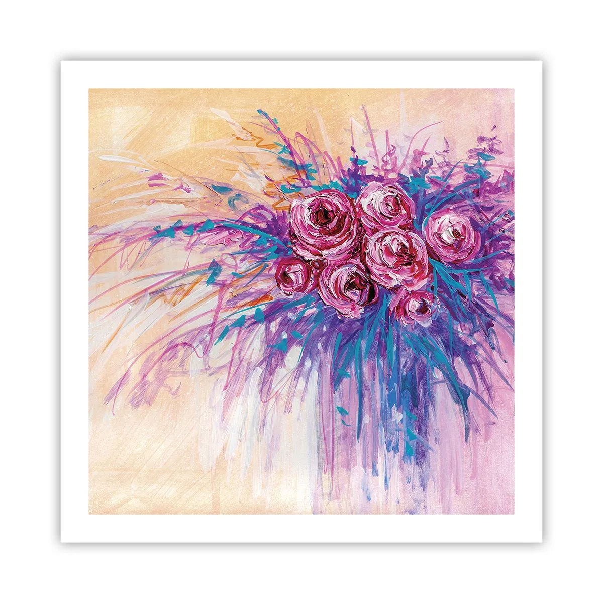 Poster - Fântână de trandafiri - 60x60 cm