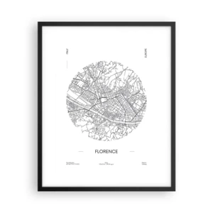 Poster în ramă neagră - Anatomia Florenței - 40x50 cm