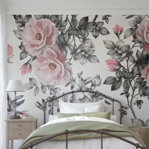 Tapet Premium Sand - Pierde-te în florile de trandafir - Flori, Trandafir, Grădină - 250x175 cm