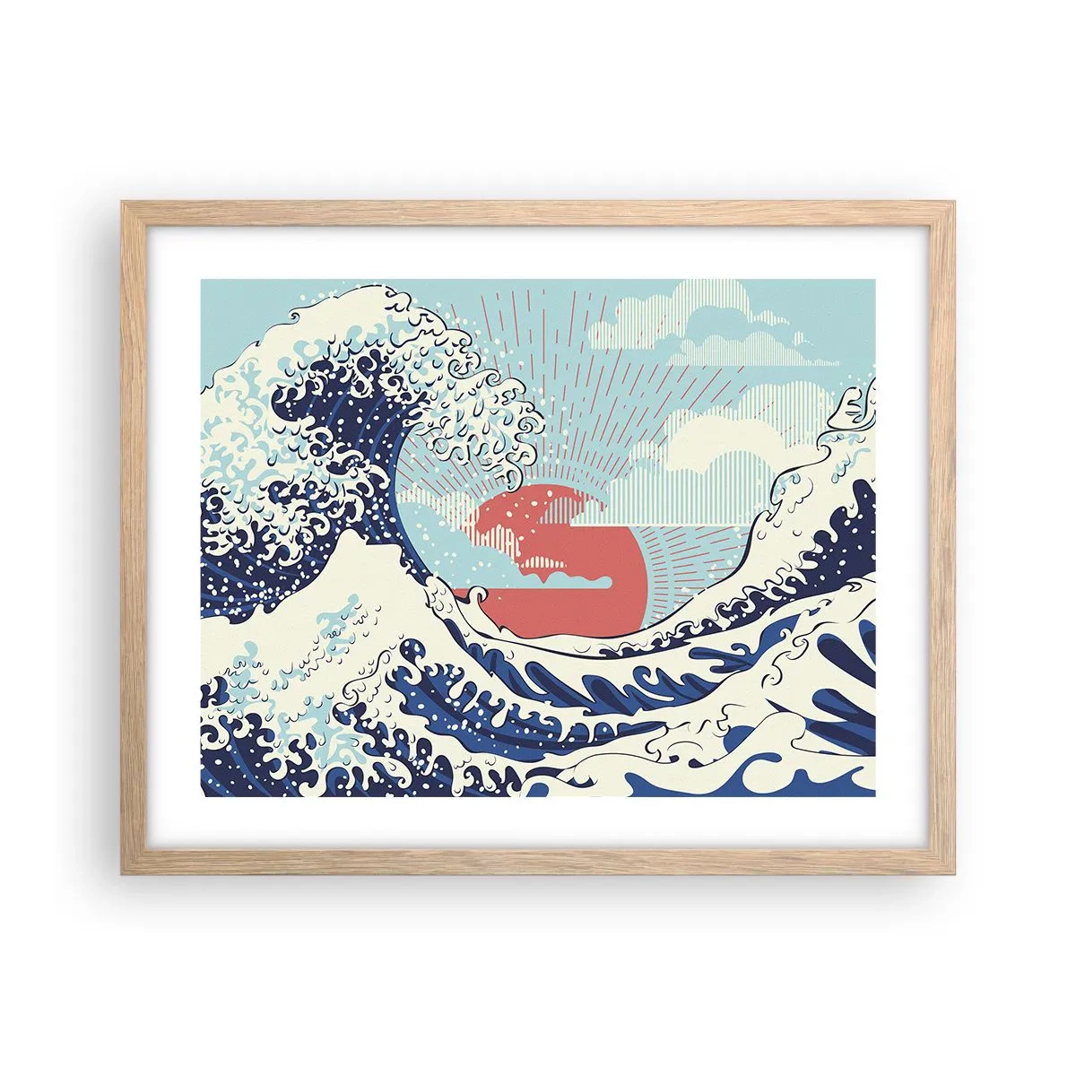Poster în ramă de stejar deschis - Din inspirații japoneze - 50x40 cm