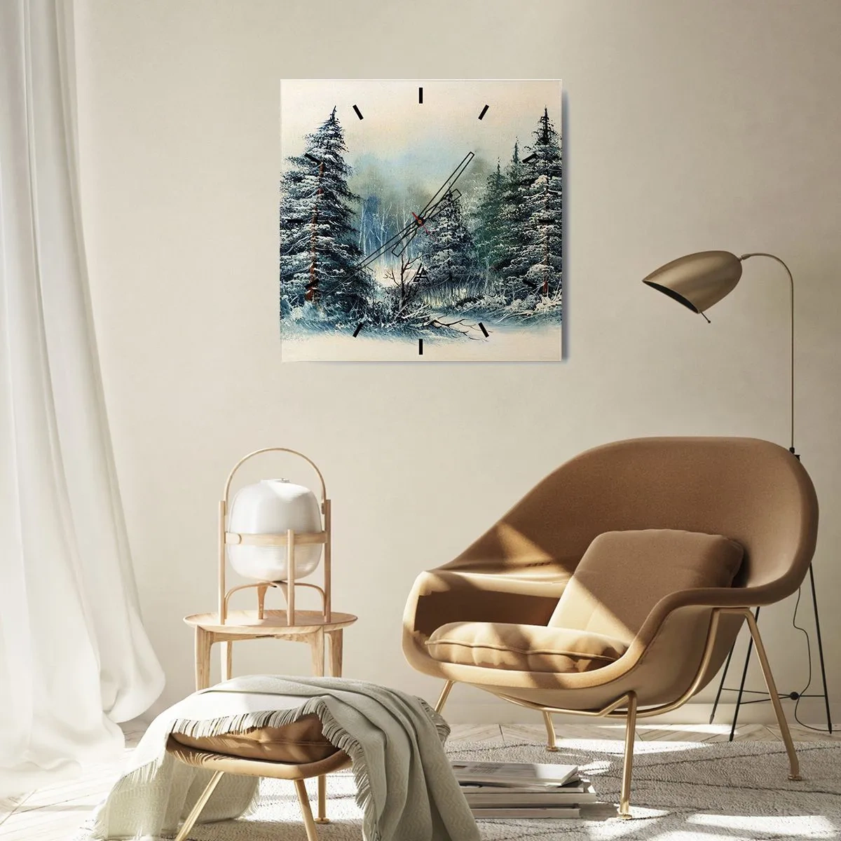 Ceas de perete - Ceas pe sticlă - Gata pentru Crăciun - 40x40 cm