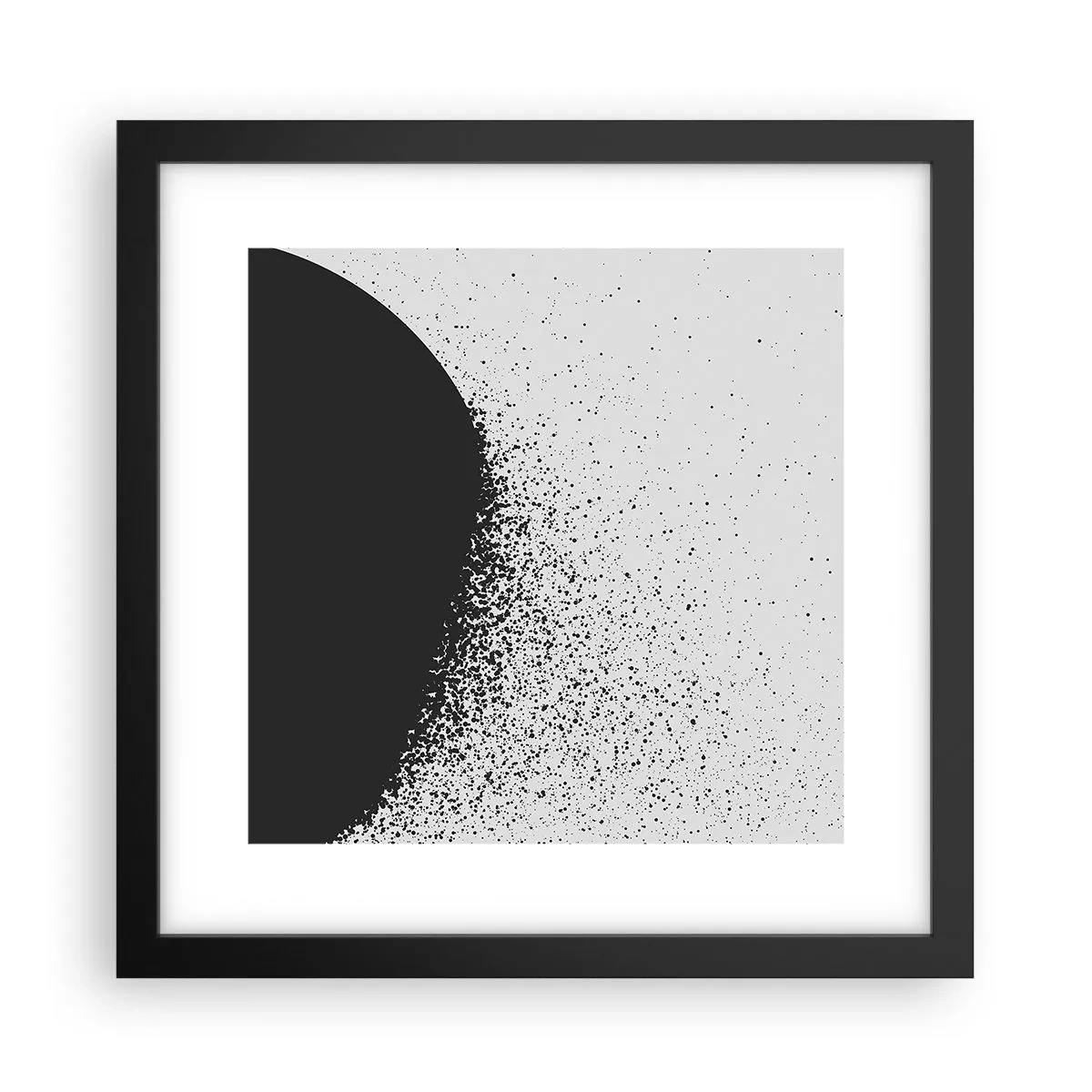 Poster în ramă neagră - Mișcarea particulelor - 30x30 cm