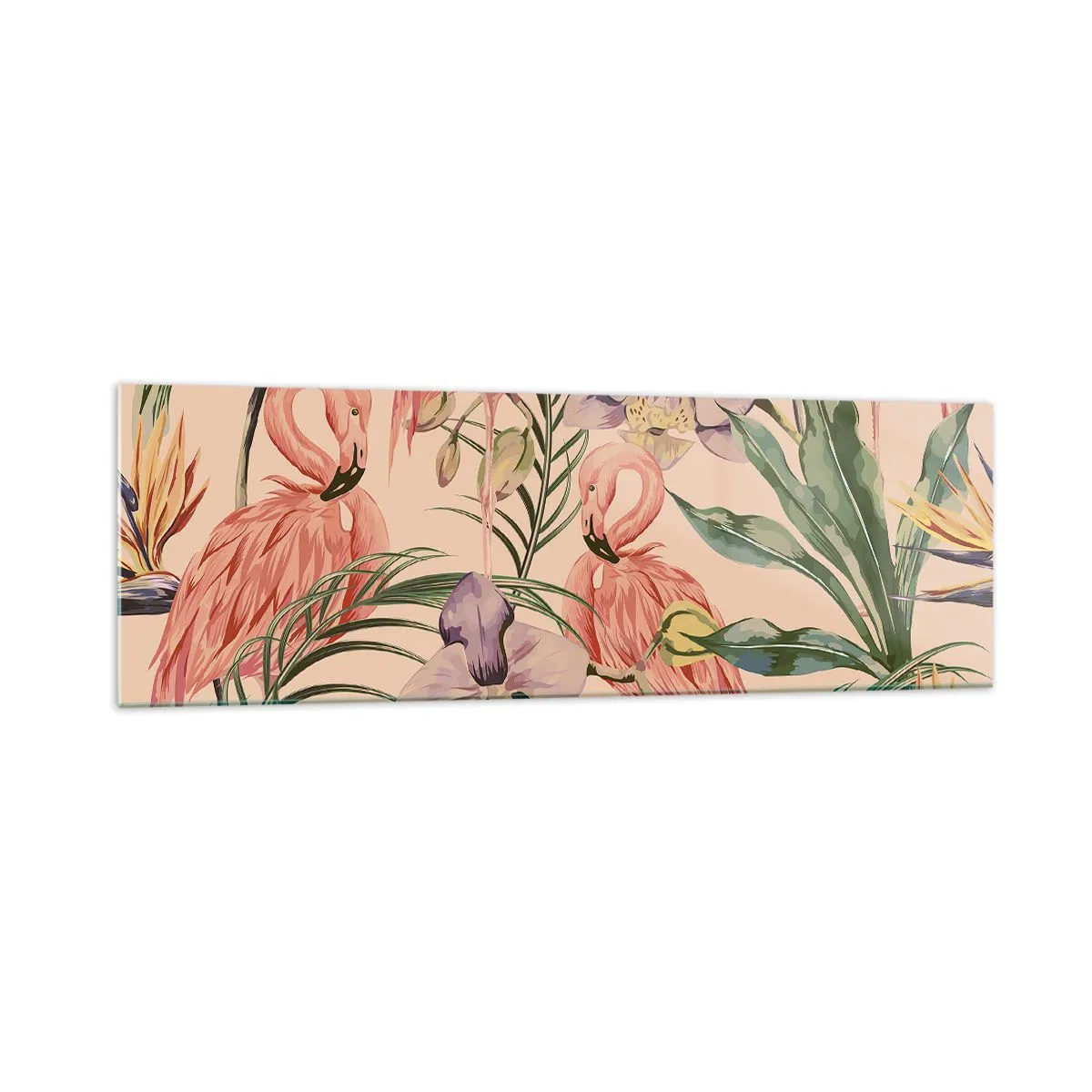 Tablou pe sticlă - Balet floral roz - 160x50 cm