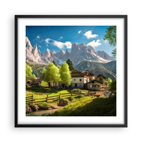 Poster în ramă neagră - Idilă alpină - 50x50 cm