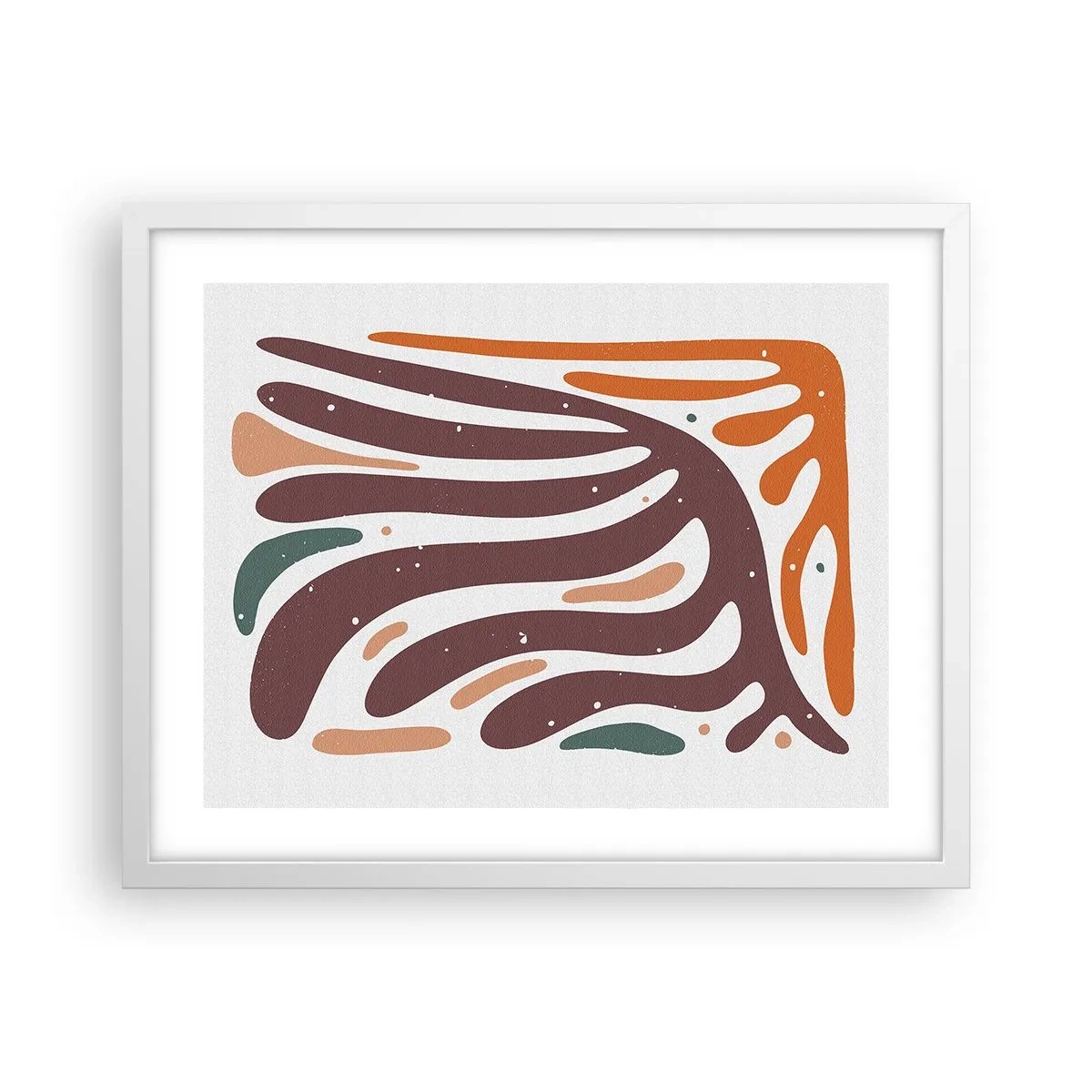 Poster în ramă albă - Compoziție organică radială - 50x40 cm
