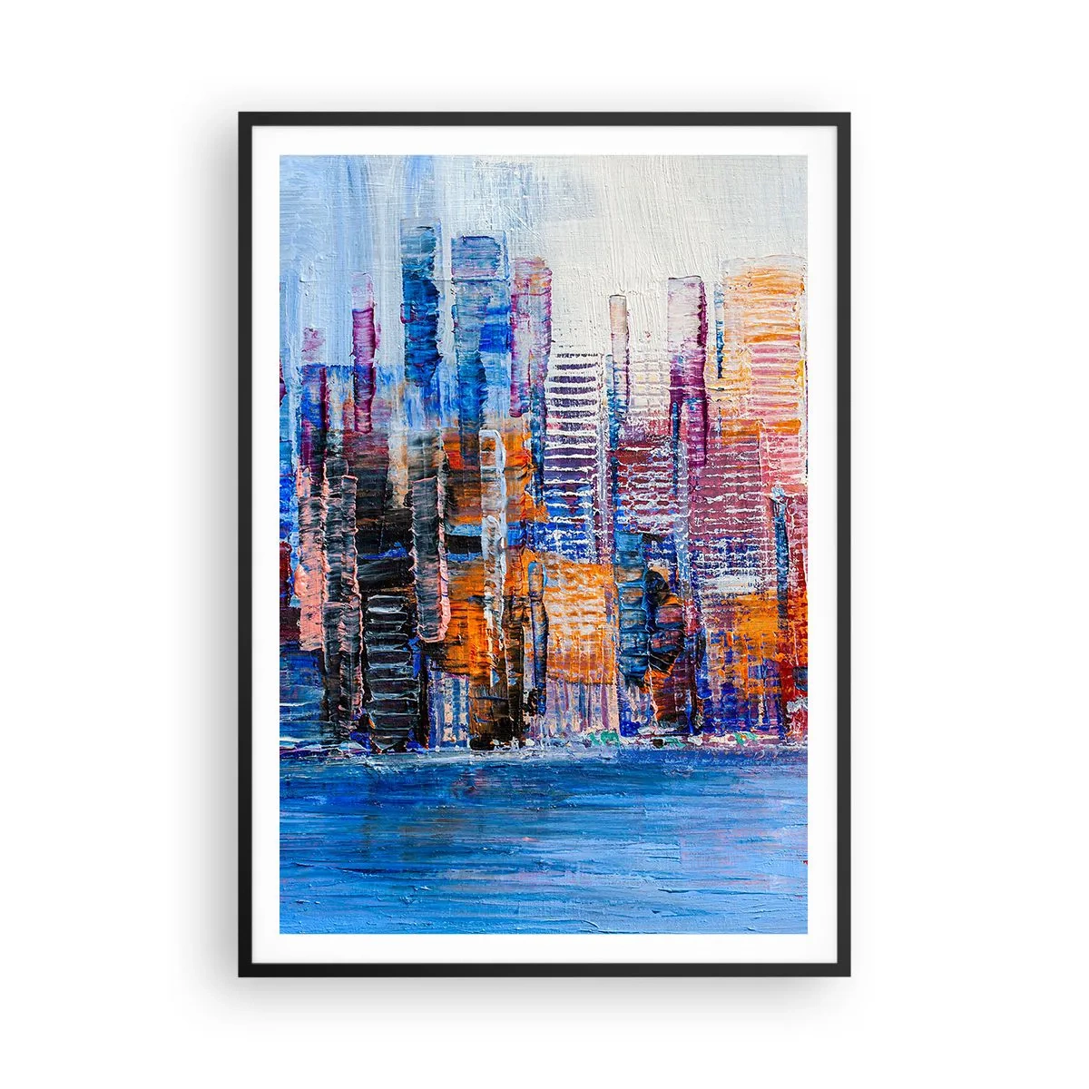 Poster în ramă neagră - O metropolă veselă - 70x100 cm