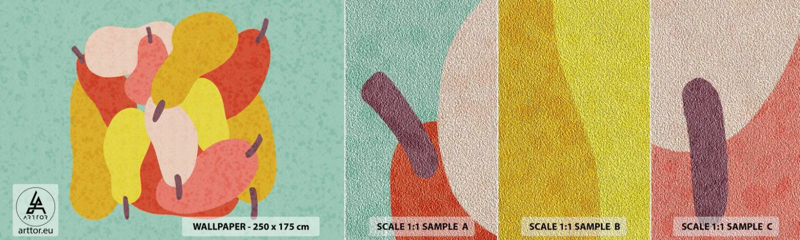 Mostră tapet Premium Sand - Gustă soarele de vară - Fructe, Pere, Sănătate - 100x30 cm
