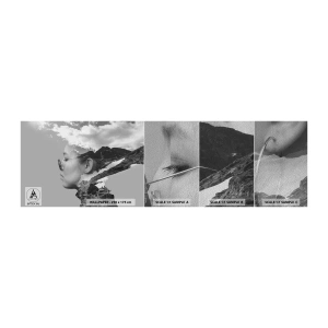 Mostră tapet Premium Sand - Portret în nori - Abstracția, Cap de femeie, Fantezie - 100x30 cm