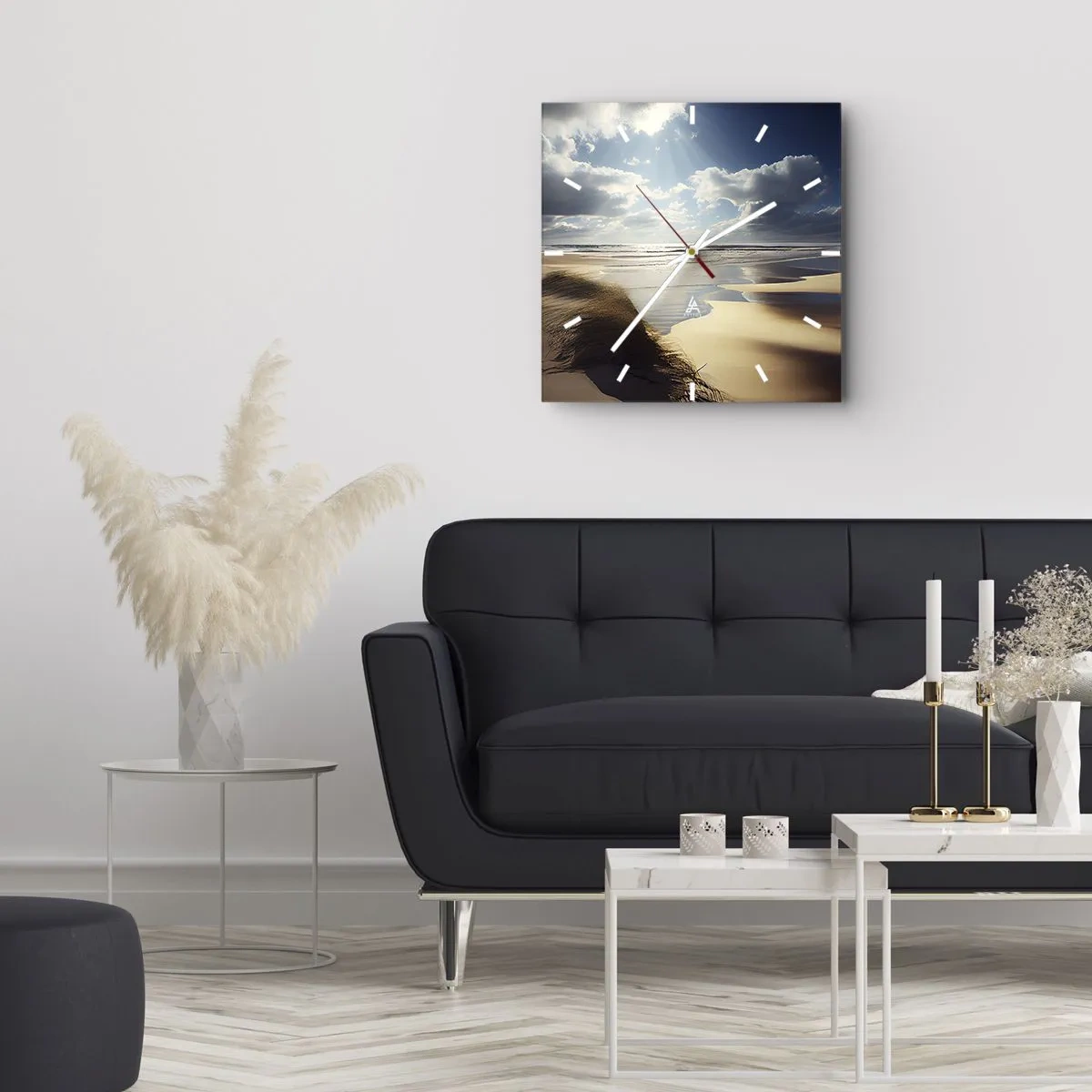 Ceas de perete - Ceas pe sticlă - Plajă sălbatică - 30x30 cm