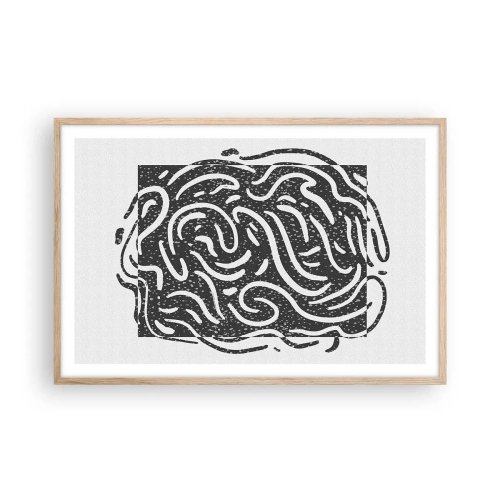 Poster în ramă de stejar deschis - Abstracție: dansul bucuriei - 91x61 cm