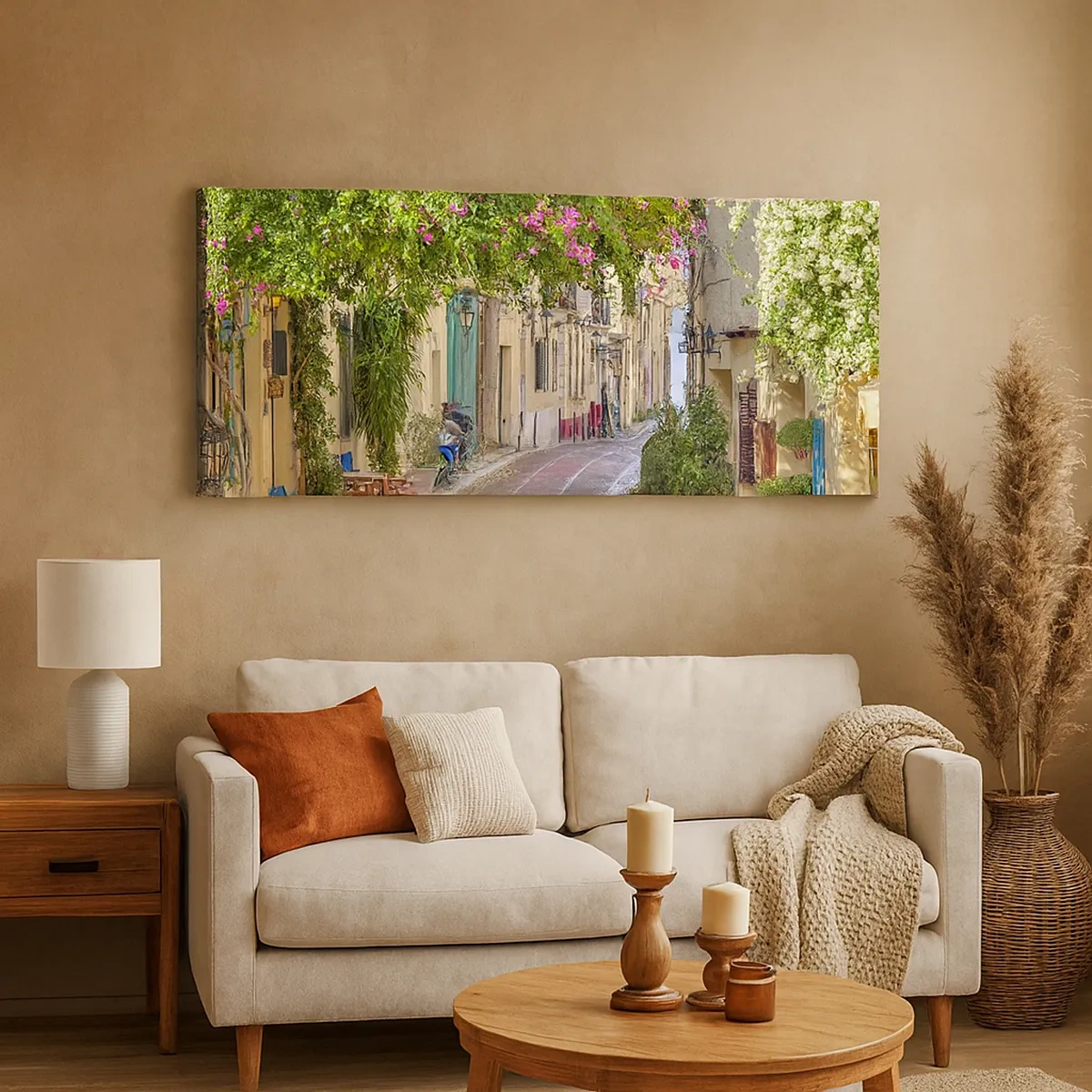 Tablou pe pânză - Alee înfloritoare - 30x30 cm