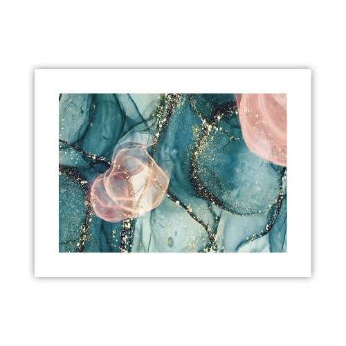 Poster - Mătase albastră, tul roz - 40x30 cm