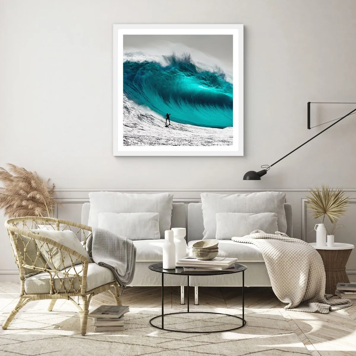 Poster în ramă albă - Provocare acceptată - 40x40 cm