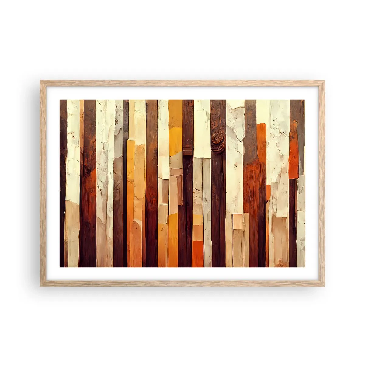 Poster în ramă de stejar deschis - Imnul copacilor din pădure - 70x50 cm