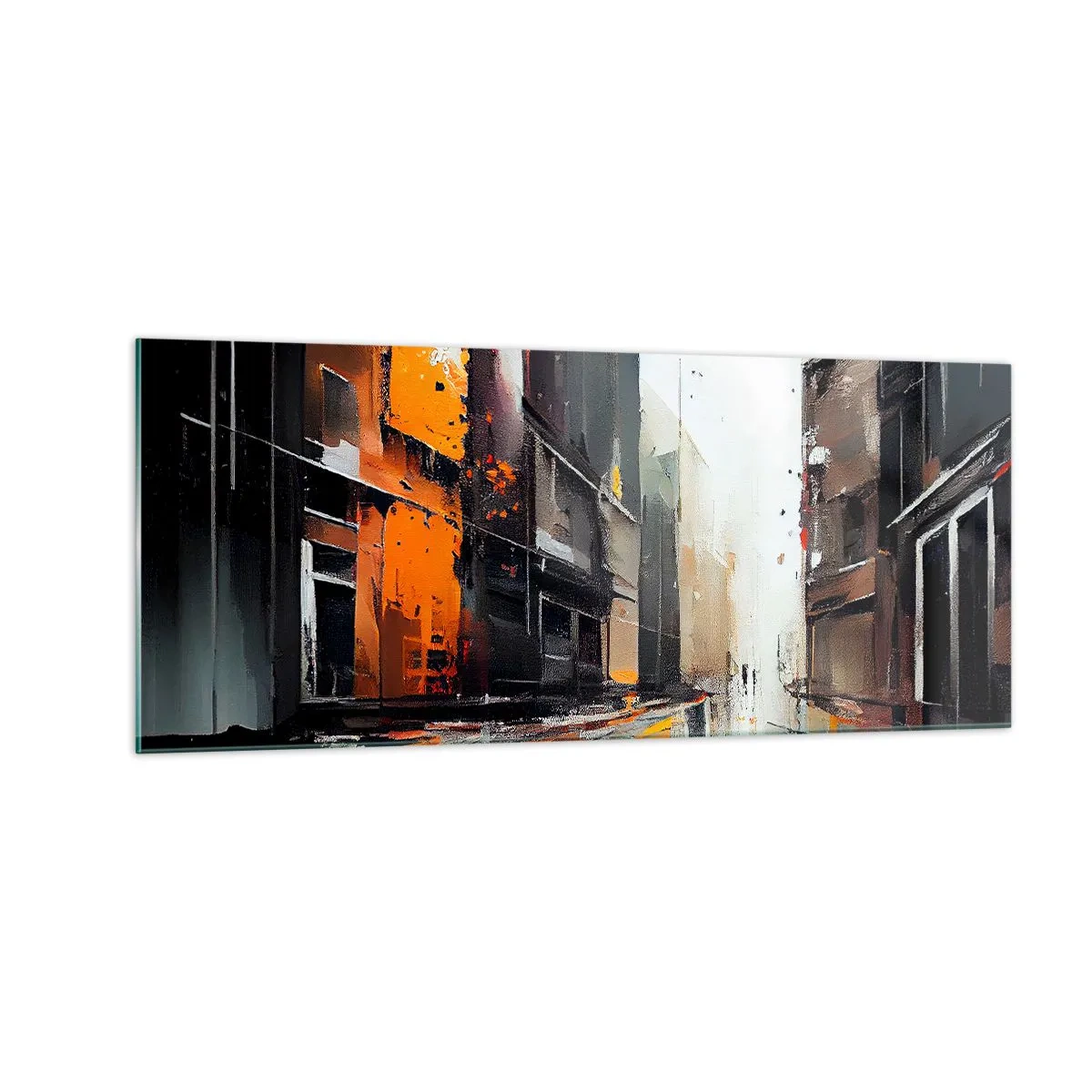 Tablou pe sticlă - O zi ploioasă - 100x40 cm