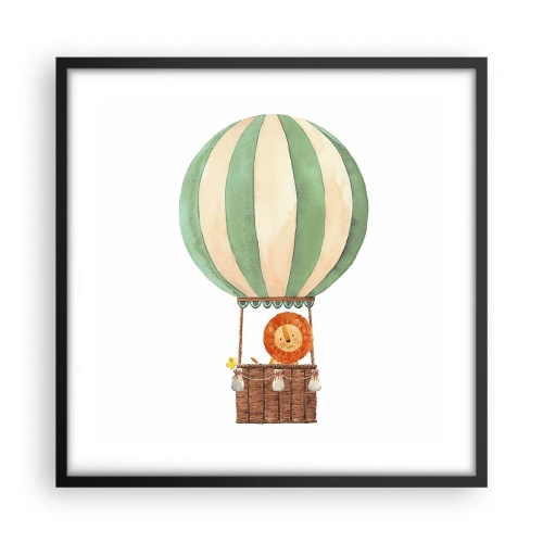 Poster în ramă neagră - Călătoriile lui Leon - 50x50 cm