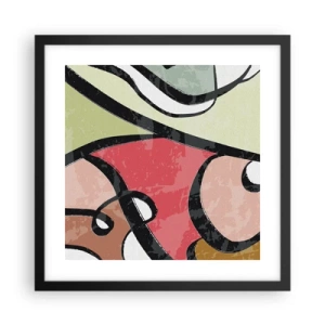 Poster în ramă neagră - Piruetă printre culori - 40x40 cm