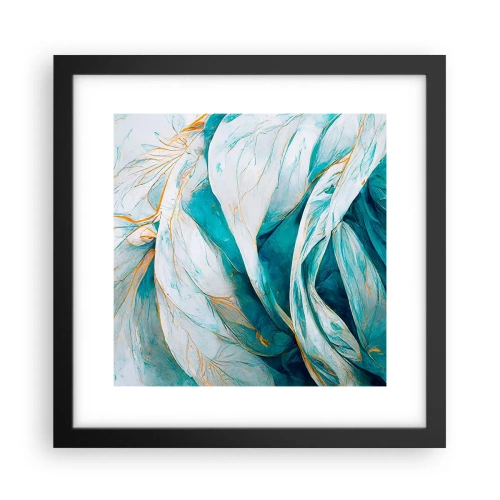 Poster în ramă neagră - Abstractul albastru cu motiv auriu - 30x30 cm