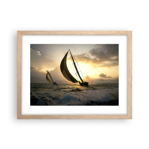 Poster în ramă de stejar deschis - Vânt în jos și în sus - 40x30 cm