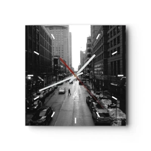 Ceas de perete - Ceas pe sticlă - O altă zi ca în fiecare zi - 40x40 cm